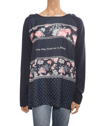 Футболка на довгий рукав Blue (XXL/3XL, 220г) - Мега Секонд-Хенд